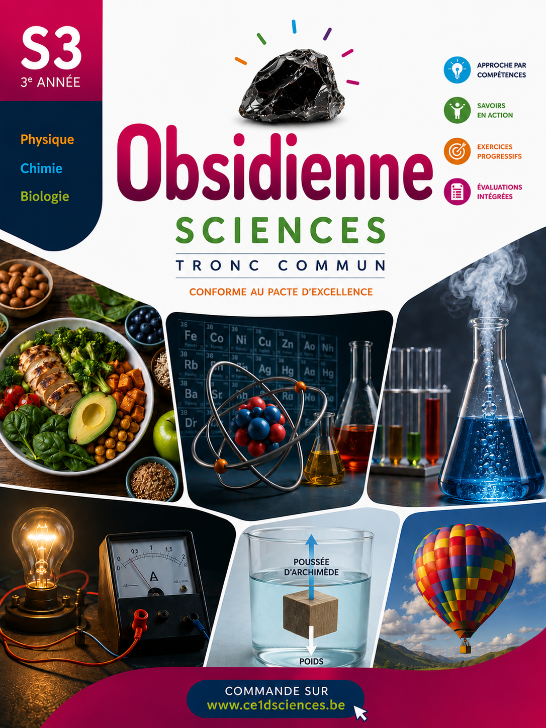 Couverture du manuel OBSIDIENNE Sciences S3
