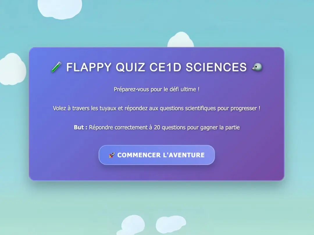 Flappy Quiz CE1D Sciences
