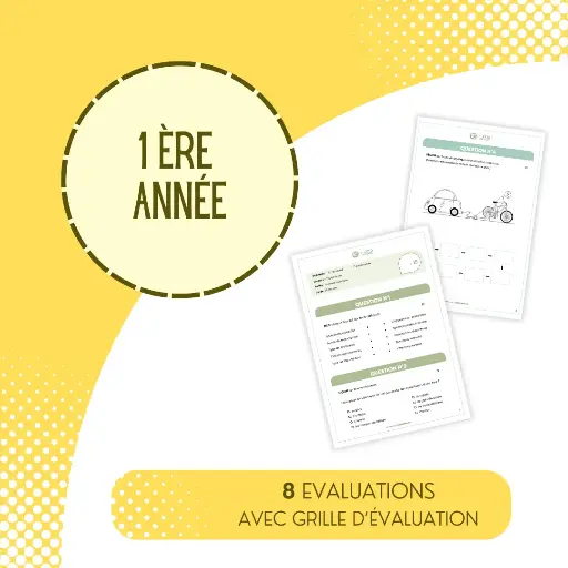 Pack de 8 évaluations - 1e année commune