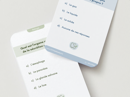Jeu de cartes - 220 questions - CE1D Sciences